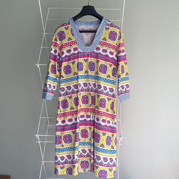 J. McLaughlin Gisel Geo Bold Catalina Cloth Dress M - Picture 1 of 5